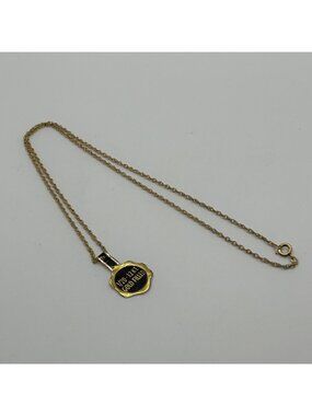 Vintage 1/20 12KT Gold Filled Chain Necklace With Black Tag Spring Ring 18"